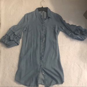 Blue Jean Flare Sleeved Dress